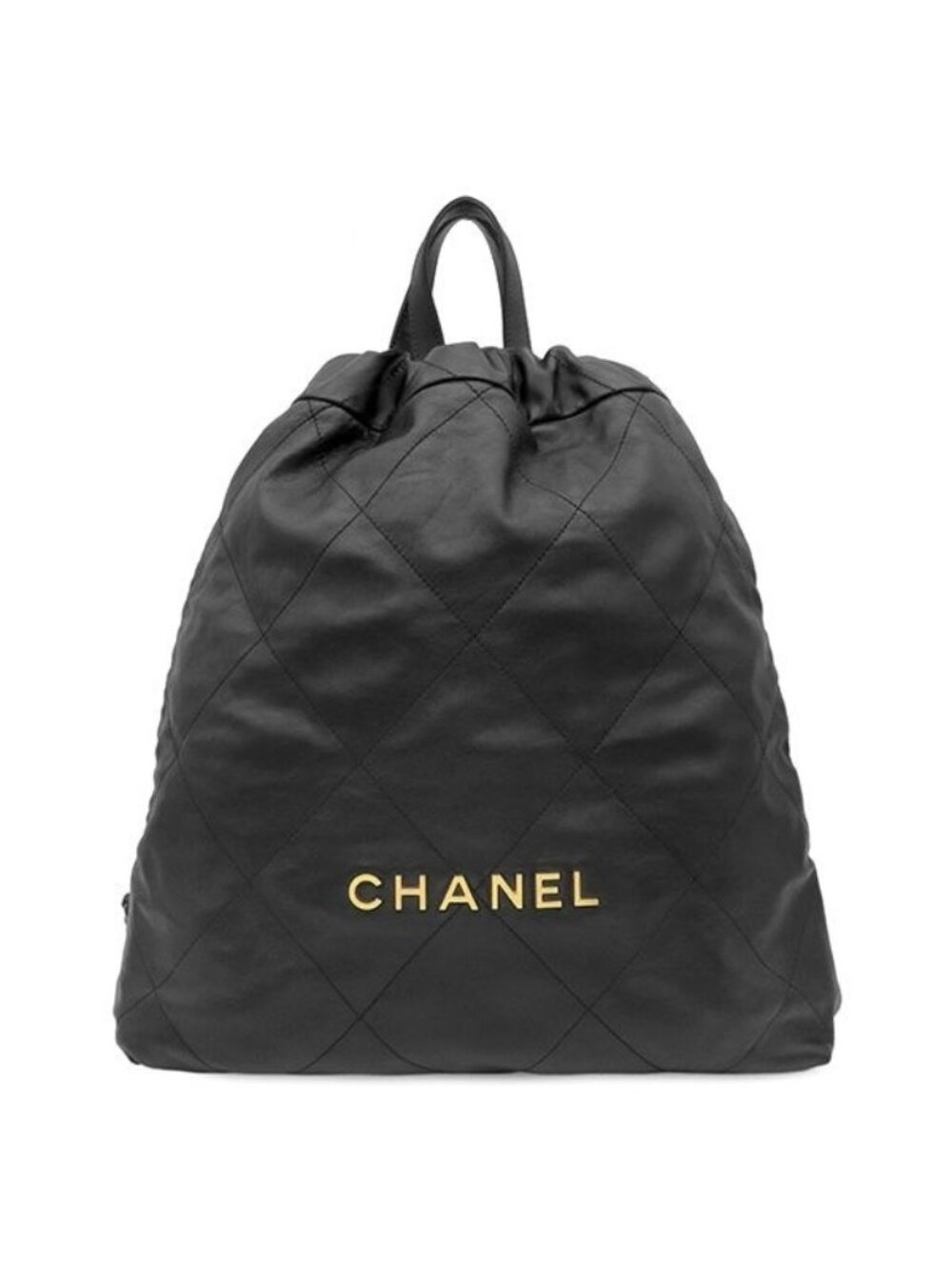 Chanel Backpack Chanel 22 Calfskin Black Gold Chain